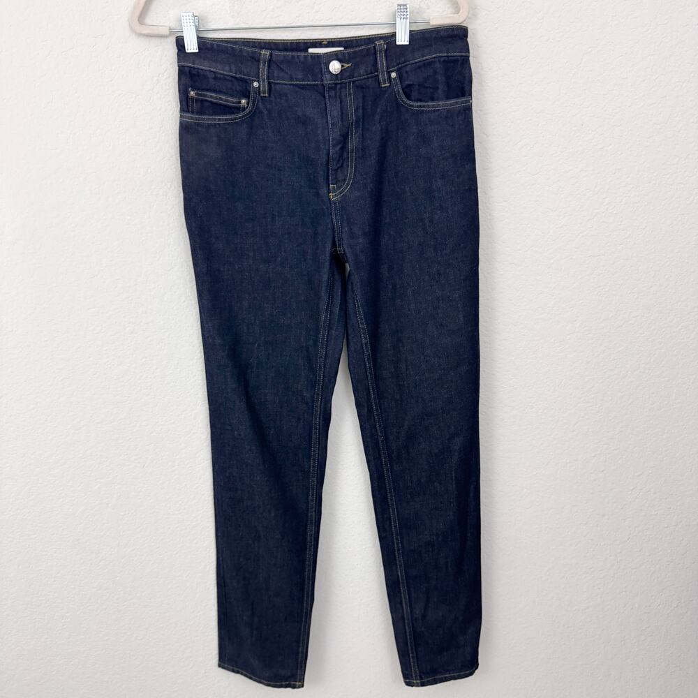 Toteme Womens Low Taper Denim Jeans Size 27 Organic Cotton Casual Dark Blue